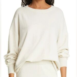 Jenni Kayne Ivory Cashmere Blend Oversized Crewneck Sweater - L